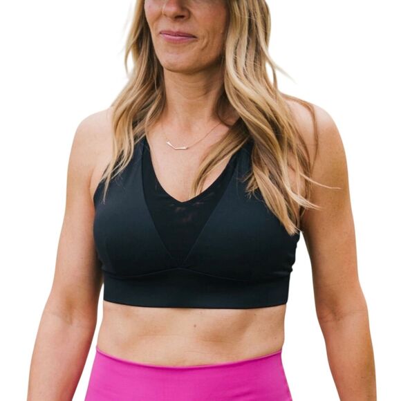 ZYIA Active Black Adjustable Mesh Sports Bra Size M 34A-36C - Picture 1 of 11